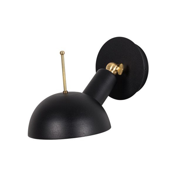 Čierne nástenné svietidlo s detailom v zlatej farbe Way Wall Lamp Oglio-image-1