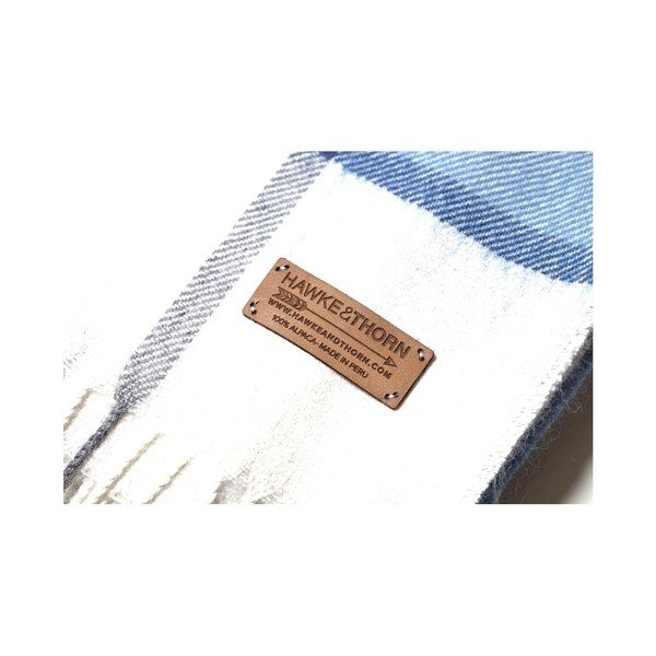 Modrá deka z alpaky Hawke&Thorn Bradshaw Check, 180 x 130 cm-image-1