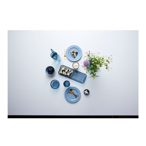 Modrý sklenený servírovací tanier 14x38 cm Kusintha - Bitz-image-2