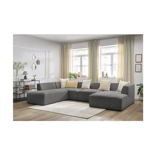 Tmavosivá modulárna rohová pohovka (ľavý roh/do tvaru "U") Megeve – Bobochic Paris-image-3