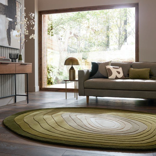 Zelený ručne tkaný vlnený koberec 200x290 cm Puddle Ombre  – Flair Rugs-image-1