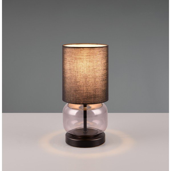 Čierno-fialová stolová lampa s textilným tienidlom (výška 28,5 cm) Elio – Trio-image-1