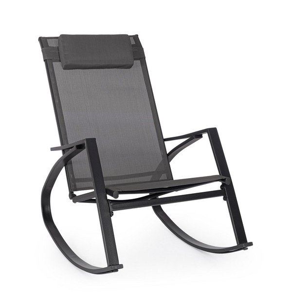 Antracitové kovové záhradné kreslo Ercolano – Bizzotto