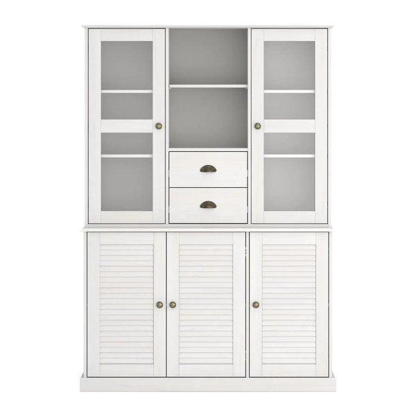 Biely kredenc z borovicového dreva 127x180x38 cm Edith – Støraa
