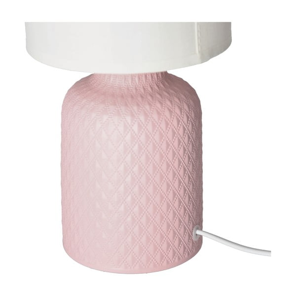 Ružová stolová lampa s textilným tienidlom (výška  32 cm) Iner – Candellux Lighting-image-3