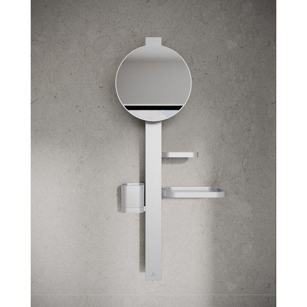 Nástenné zrkadlo s poličkou/s vešiakom ø 20,5 cm ALU+ – Ideal Standard-image-1