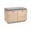 Skrinka na topánky v dekore duba s lavicou v šedo-prírodnej farbe Confetti – Rowico
