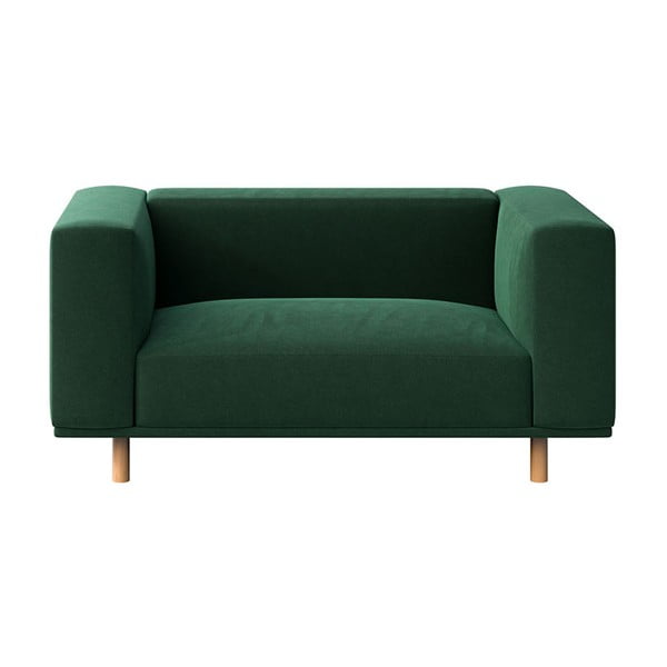 Tmavozelené zamatové relaxačné kreslo Kukumo – Ame Yens-image-2