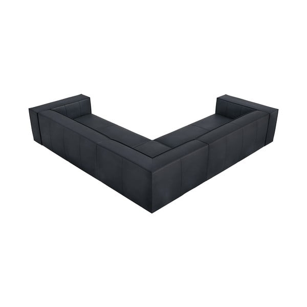 Tmavomodrá kožená rohová pohovka (variabilná) Madame – Windsor & Co Sofas-image-1