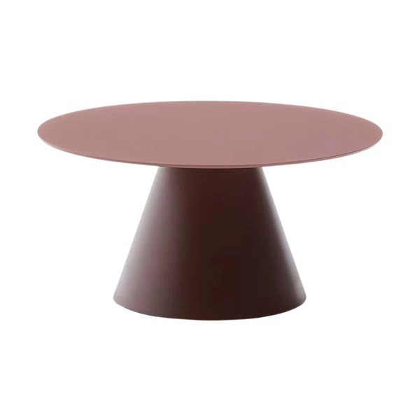 Okrúhly konferenčný stolík so sklenenou doskou v terakotovej farbe ø 80 cm Wilshire – Kave Home