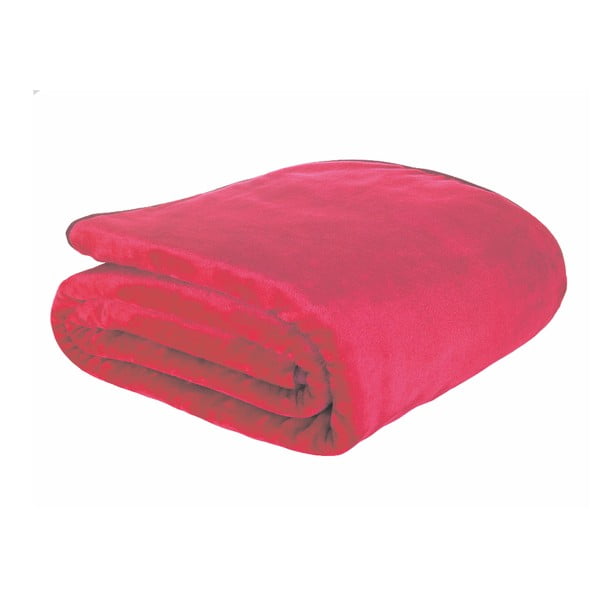 Červená deka Catherine Lansfield Basic Cuddly, 200 × 150 cm