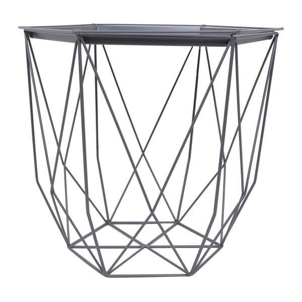 Sivý kovový záhradný stolík Ewax Web, ⌀ 39 cm
