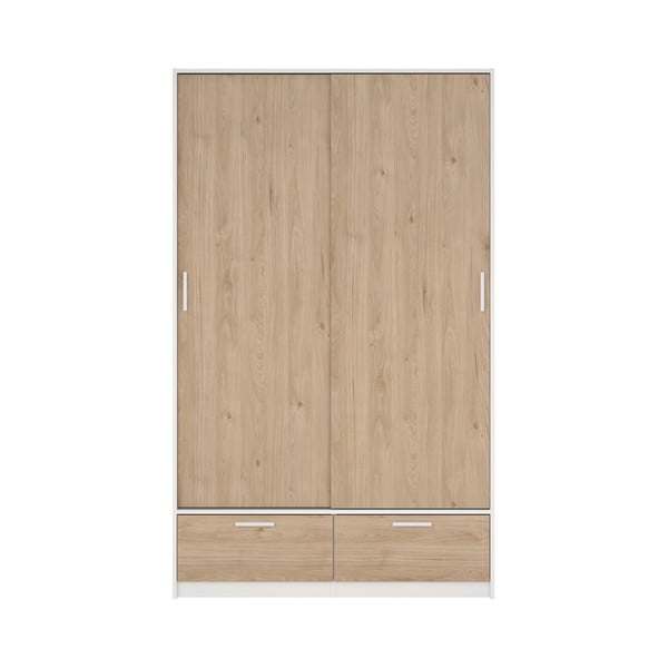 Šatníková skriňa v dekore duba s posuvnými dverami v bielo-prírodnej farbe 121x200 cm Line – Tvilum-image-2