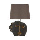 Hnedá stolová lampa s textilným tienidlom (výška  39,5 cm) Tribal – Mauro Ferretti