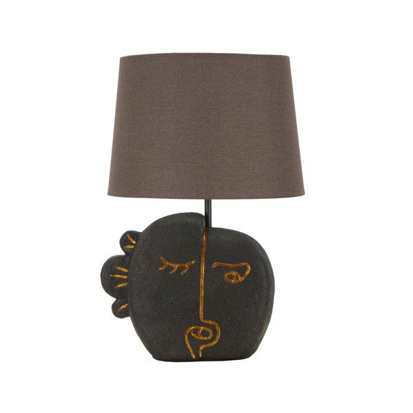 Hnedá stolová lampa s textilným tienidlom (výška  39,5 cm) Tribal – Mauro Ferretti