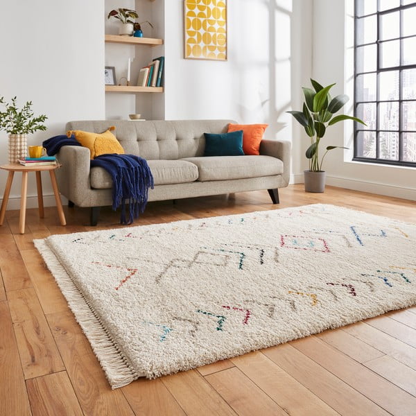 Krémovobiely koberec 160x220 cm Boho – Think Rugs-image-1