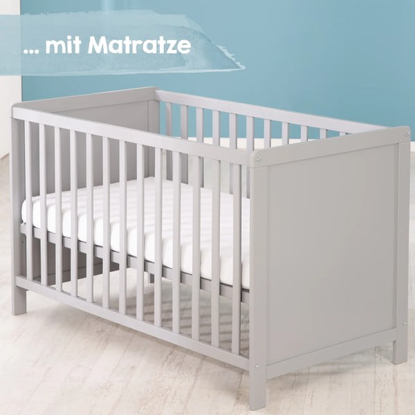 Svetlosivá postieľka 60x120 cm – Roba-image-1