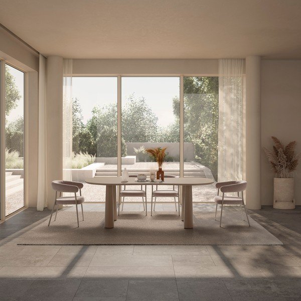 Béžové čalúnené jedálenské kreslá v súprave s podrúčkami 2 ks Yuri – MOME-image-2