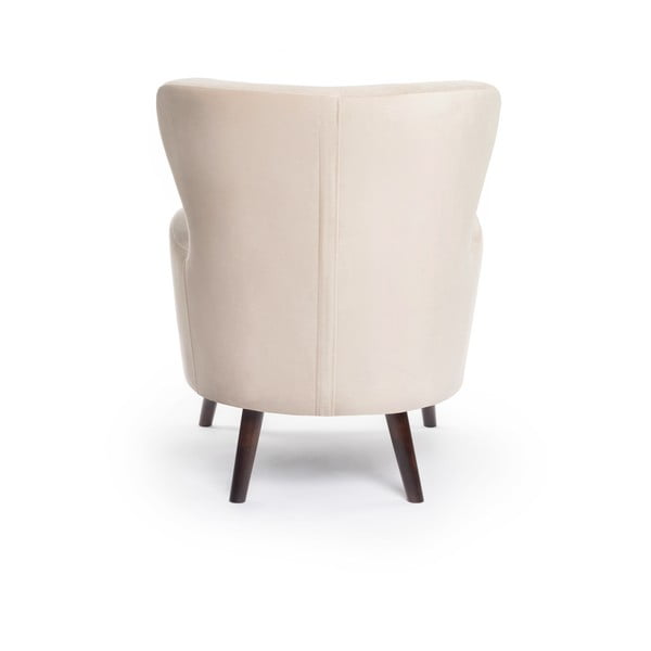 Béžové zamatové kreslo ušiak Noemye – Bonami Selection-image-4