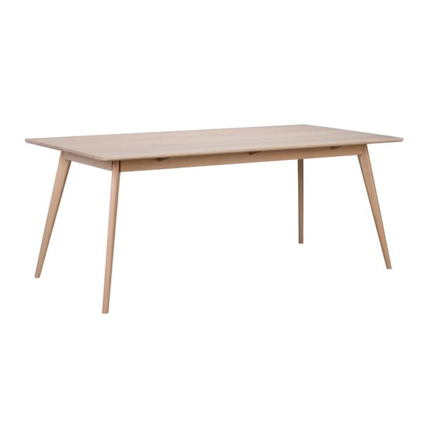 Jedálenský stôl z bieleného dubového dreva Folke Yumi, 190 × 90 cm