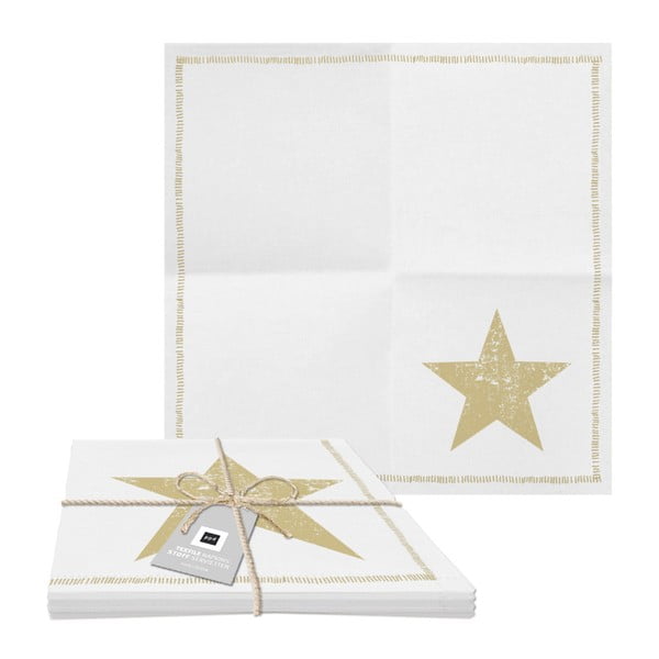 Sada 2 bavlnených obrúskov s detailom v zlatej farbe PPD Star Fashion, 20 × 20 cm