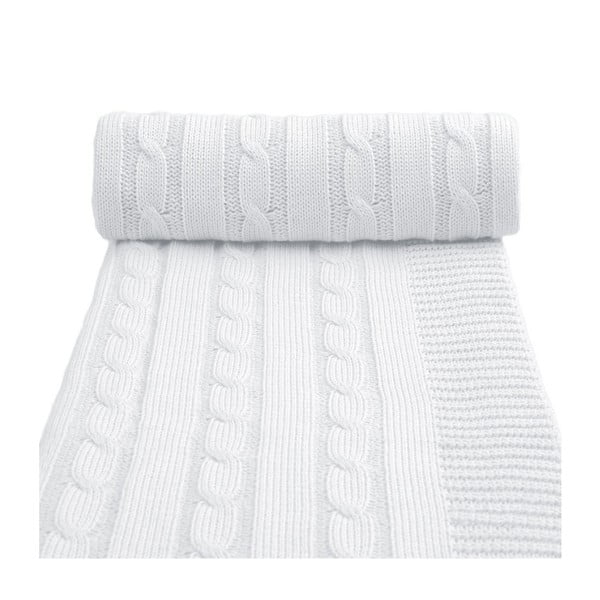 Biela pletená detská deka s podielom bavlny T-TOMI Spring, 80 x 100 cm