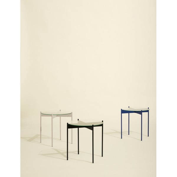 Okrúhly odkladací stolík so sklenenou doskou ø 45 cm Beam – Hübsch-image-1