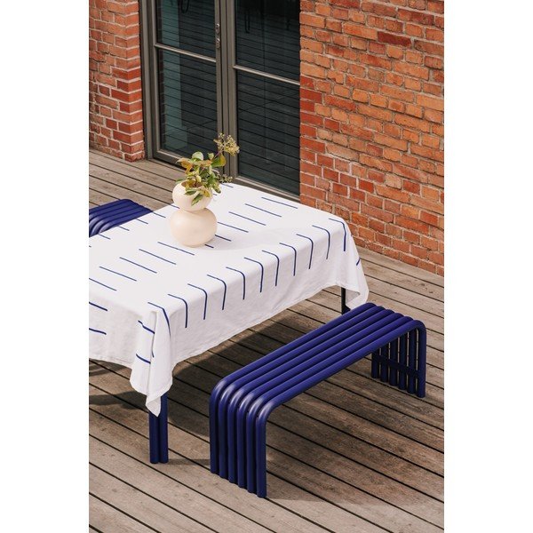 Modrá kovová záhradná lavica Nokk – noo.ma-image-1