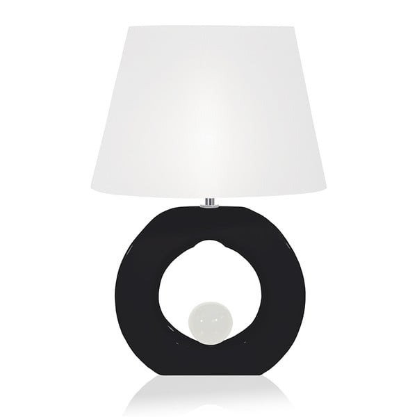 Bielo-čierna stolová lampa Globen Lighting Circle