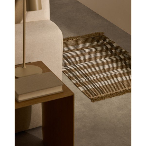 Béžový obojstranný/ručne tkaný koberec 60x90 cm Barani – Kave Home-image-1