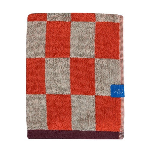 Oranžový/béžový froté uterák z bio bavlny 50x90 cm Retro – Mette Ditmer Denmark