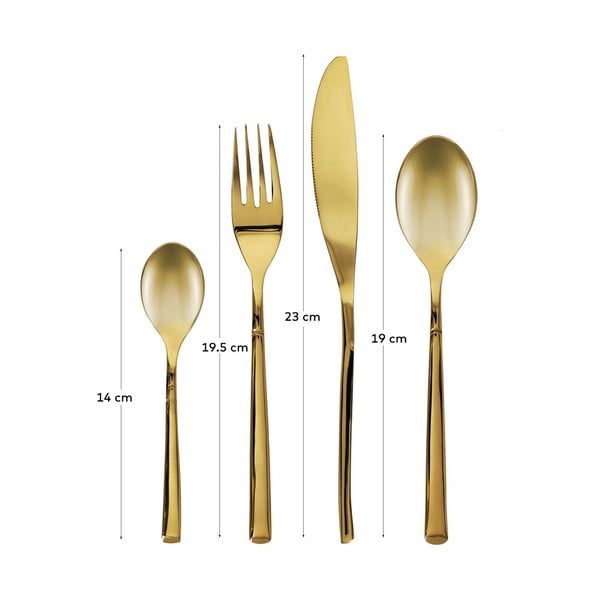 Antikoro príbor 16 ks v zlatej farbe Lite – Kave Home-image-3
