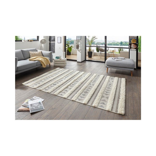 Sivý koberec Mint Rugs Handira Tribal Stripes, 155 × 230 cm-image-3