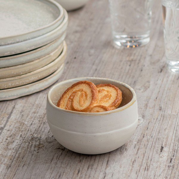 Bielo-béžové misky v súprave 2 ks z kameňa ø 10 cm Sand Grain – Mette Ditmer Denmark-image-3