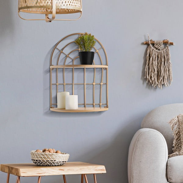 Poschodová kovová polica v prírodnej farbe Arch - Mauro Ferretti-image-1