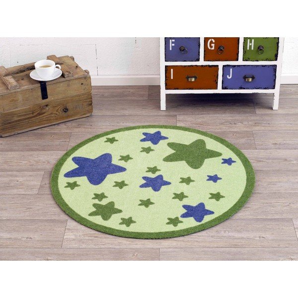 Detský zelený koberec Zala Living Star, ⌀ 100 cm-image-1