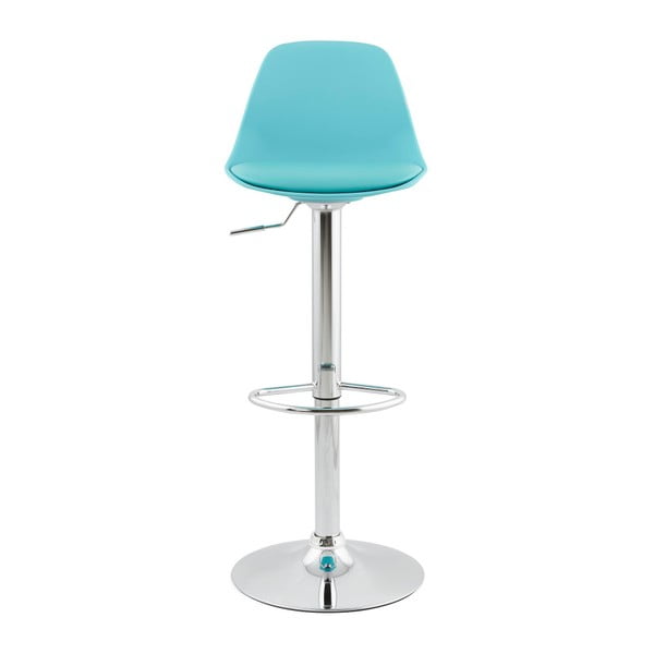 Modrá barová stolička so sedadlom z pravej kože Kokoon-image-1