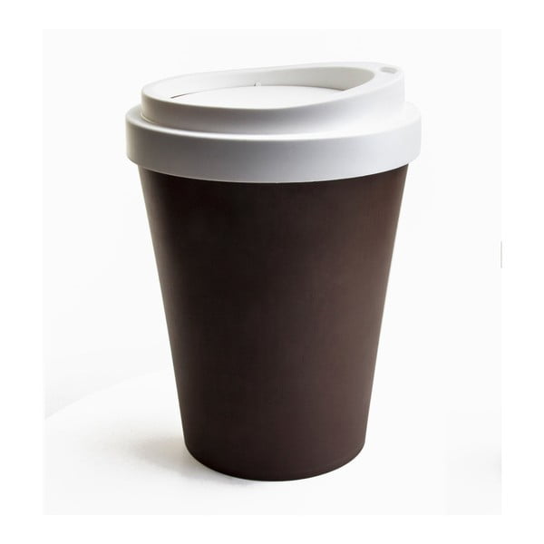 Hnedo-biely odpadkový kôš Qualy&CO Coffee Bin