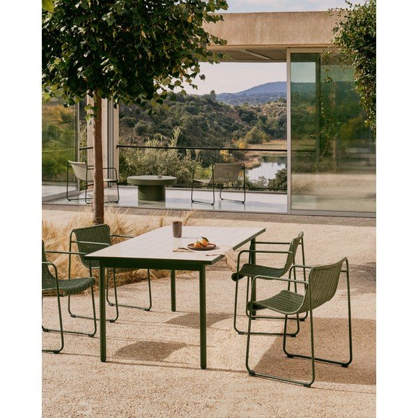 Oceľový záhradný jedálenský stôl 91x182 cm Maurina – Kave Home-image-1