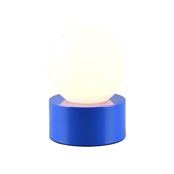 Modrá stolová lampa so skleneným tienidlom (výška 17 cm) Countess – Trio-image-1