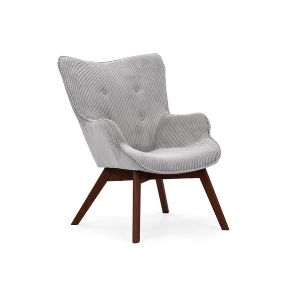 Sivé menčestrové kreslo Niko – Ropez