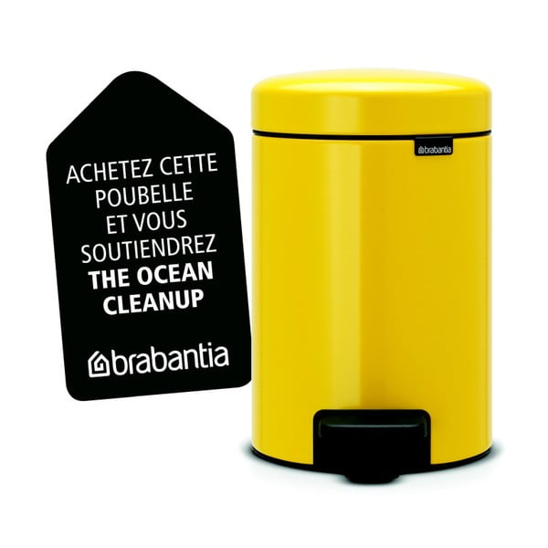 Žltý pedálový odpadkový kôš Brabantia Newicon, 3 l-image-2