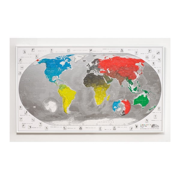 Magnetická mapa sveta The Future Mapping Company Commemorative World Map, 101 × 60 cm