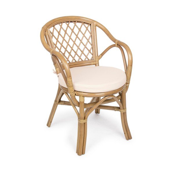 Drevená/ratanová záhradná stolička v prírodnej farbe Athina – Bizzotto