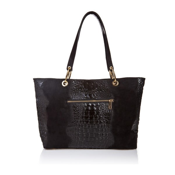 Čierna kožená kabelka Massimo Castelli Barnaba-image-2