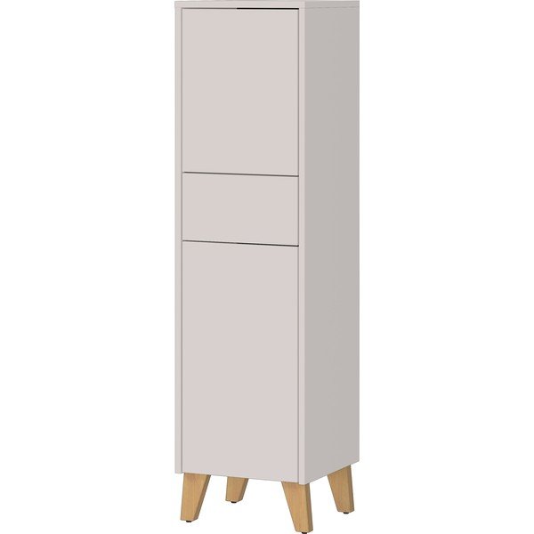 Krémovobiela matná vysoká kúpeľňová skrinka 33x123 cm Arnea – Germania
