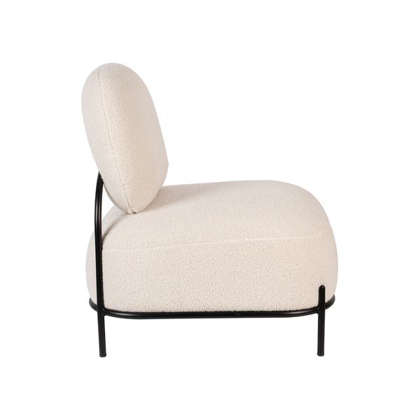 Krémové kreslo z textílie buklé Polly – White Label-image-3