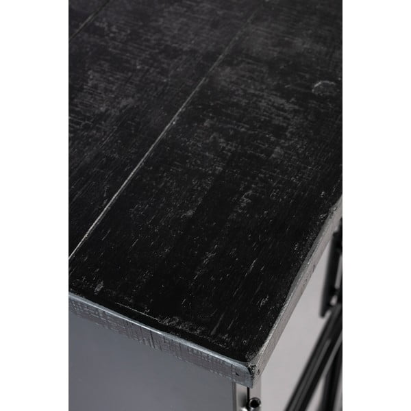 Čierna kovová vitrína 35x133 cm Ferre – White Label-image-4