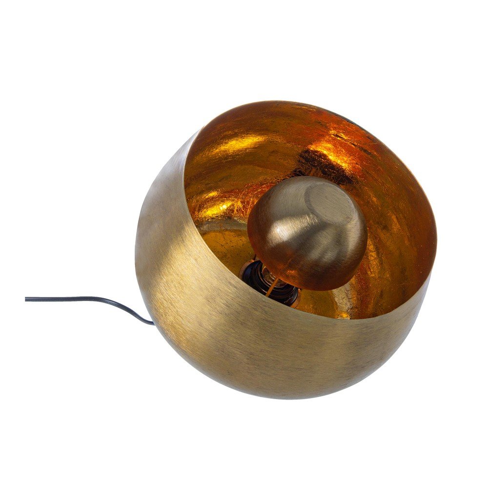 E-shop Kovová stolová lampa v zlatej farbe s kovovým tienidlom (výška 24,5 cm) Ishan – Bizzotto