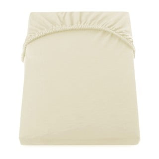 Krémová elastická bavlnená plachta DecoKing Amber Collection, 180/200 x 200 cm